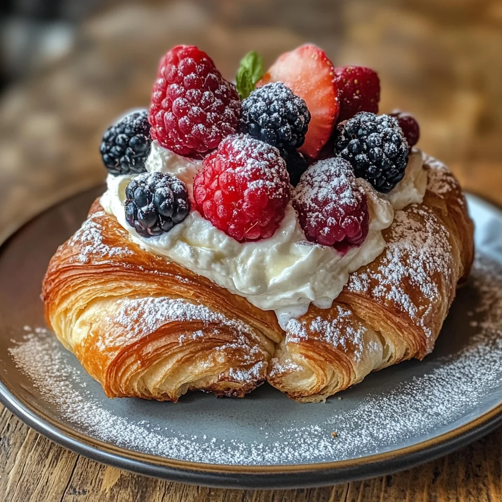 Baked Berry and Cream Cheese Croissant French Toas