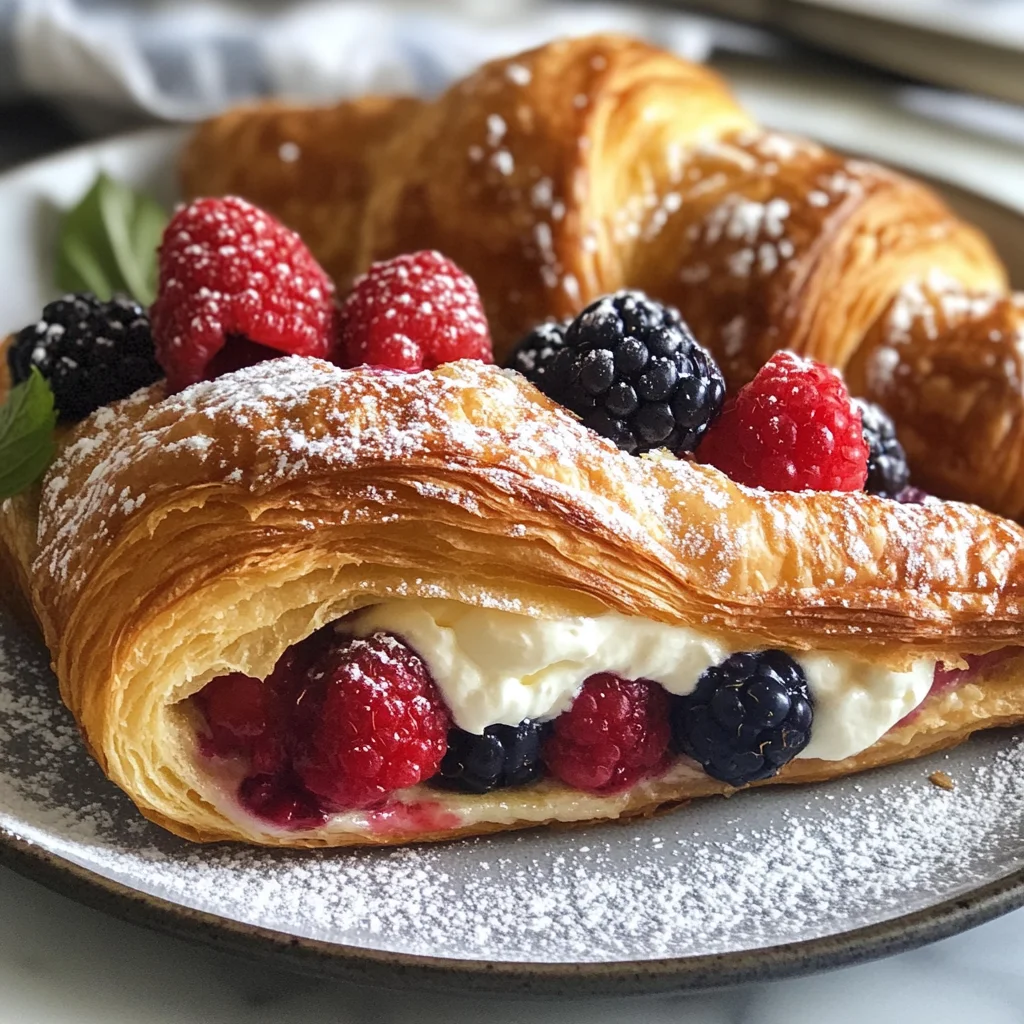 Baked Berry and Cream Cheese Croissant French Toas