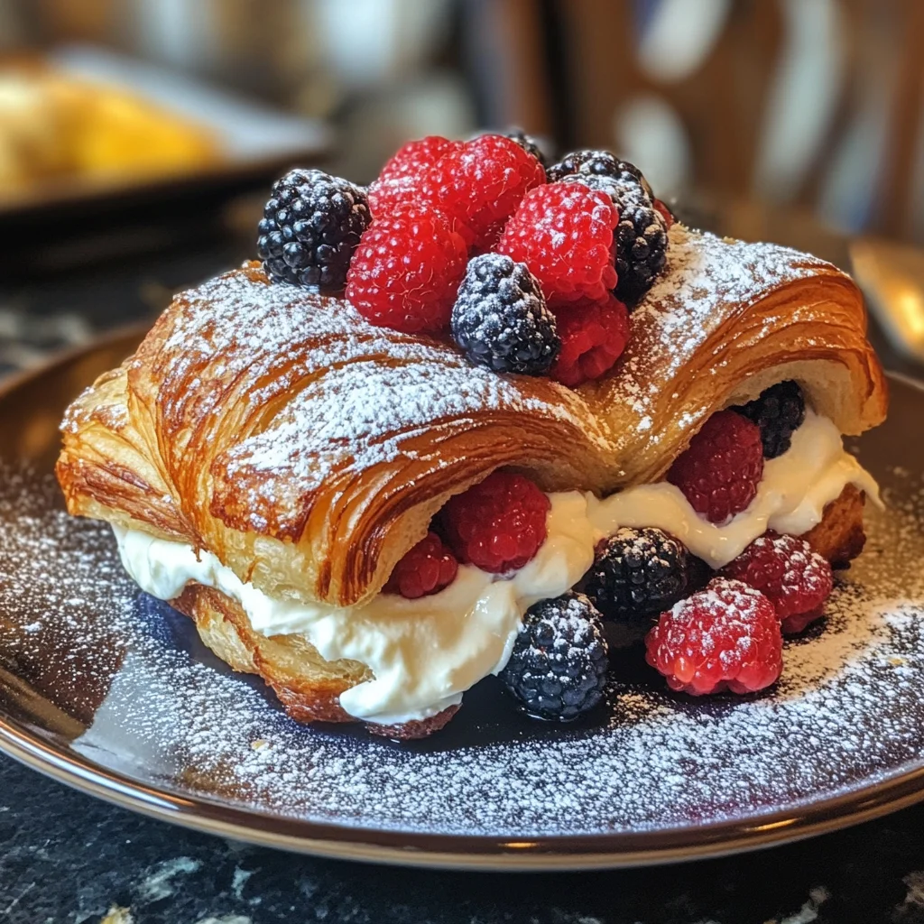 Baked Berry and Cream Cheese Croissant French Toas