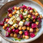 Chickpea, Beet & Feta Salad with Lemon-Garlic Vinaigrette