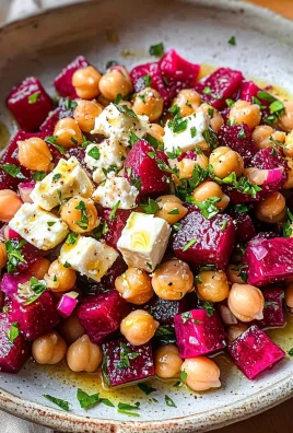 Chickpea, Beet & Feta Salad with Lemon-Garlic Vinaigrette