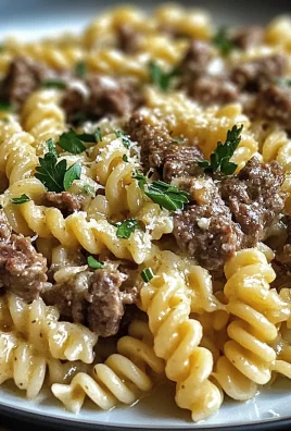 Creamy Garlic Parmesan Rotini with Tender Beef
