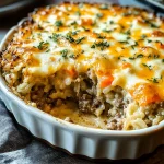 Delicious Cheesy Hamburger Rice Casserole
