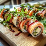 Delicious Italian Sushi Rolls with Prosciutto and Burrata Recipe