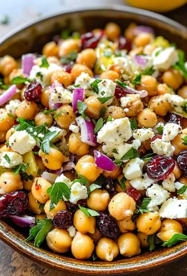 Feta & Cranberry Chickpeas with Lemon Vinaigrette