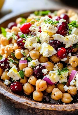 Feta & Cranberry Chickpeas with Lemon Vinaigrette – The Best 10-Minute Zesty Salad
