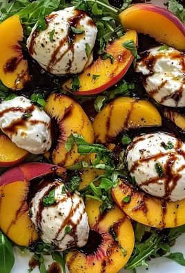 Fresh Peach Burrata Salad Recipe with Basil and Balsamic