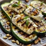 Grilled Zucchini with Burrata and Pine Nuts