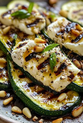 Grilled Zucchini with Burrata and Pine Nuts