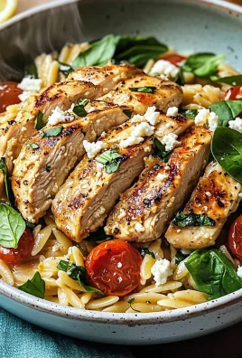 High Protein Mediterranean Chicken Orzo