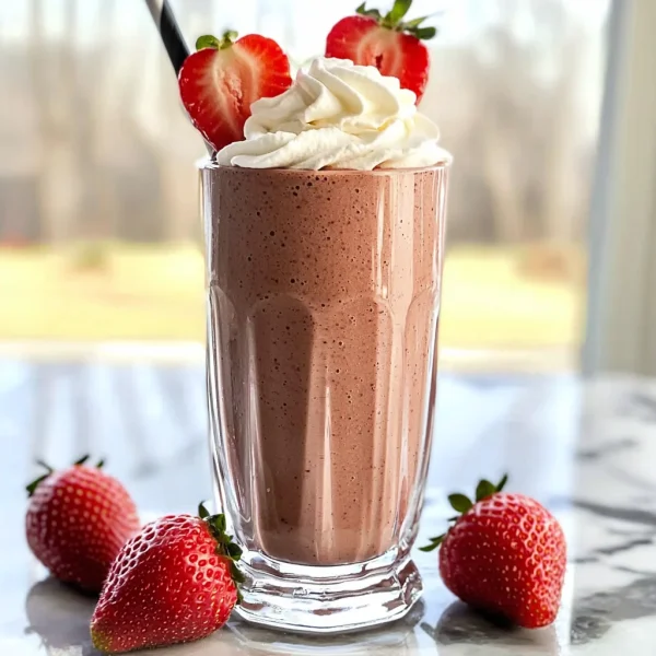 Keto Chocolate Strawberry Protein Smoothie