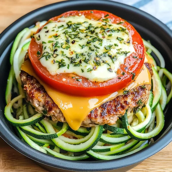 Low Carb Turkey Burgers with Zoodles