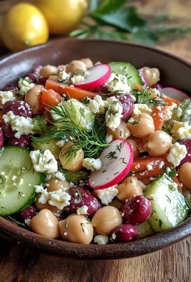 Mediterranean Bean Salad with Lemon Dill Dressing