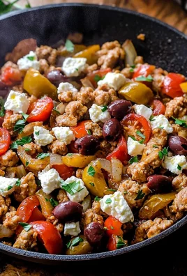 Mediterranean Keto Ground Chicken Skillet with Olives and Feta