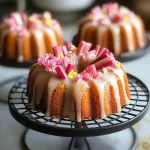Mini Rhubarb Bundt Easter Cakes