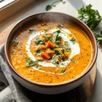 One Pot Creamy Carrot Lentil Soup