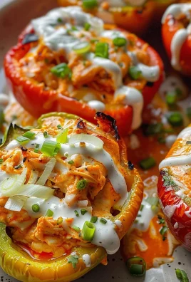 Buffalo Chicken Stuffed Peppers - Dairy Free & Low Carb