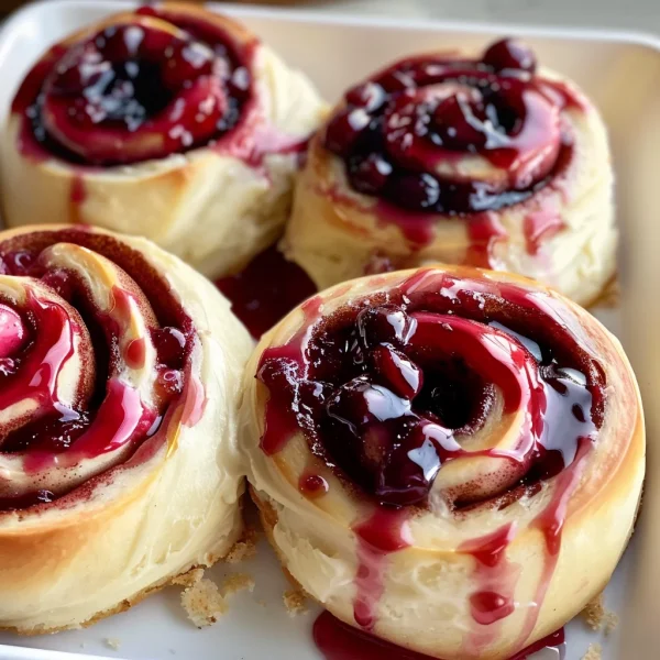 Cherry Cinnamon Rolls with Homemade Filling