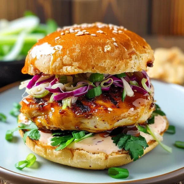 Chicken Teriyaki Burgers with Sesame Slaw