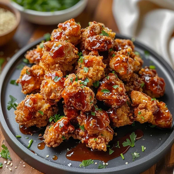 Delicious Baked Honey BBQ Popcorn Chicken Recipe