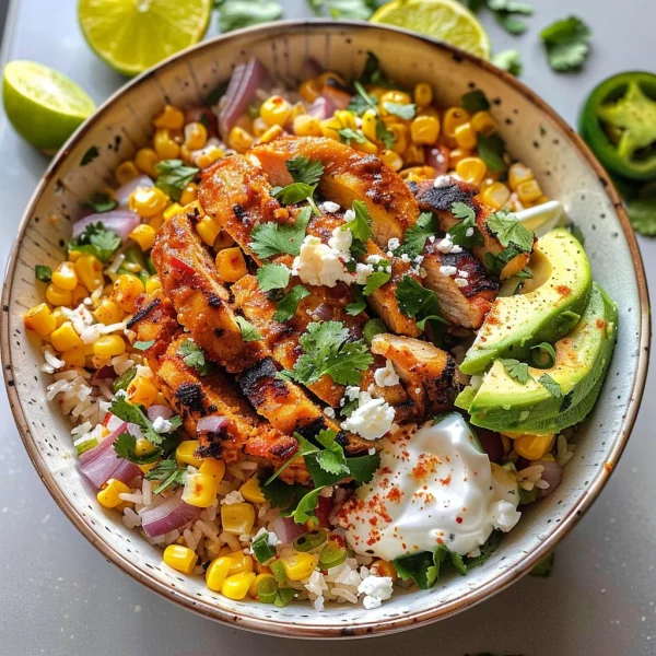 Delicious Street Corn Chicken Rice Bowl Recipe