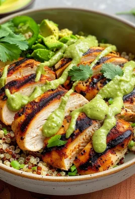 Grilled Chicken Quinoa Bowls with Avocado Sauce Delight!