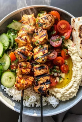 Mediterranean Bowl with Grilled Chicken Tawook Skewers