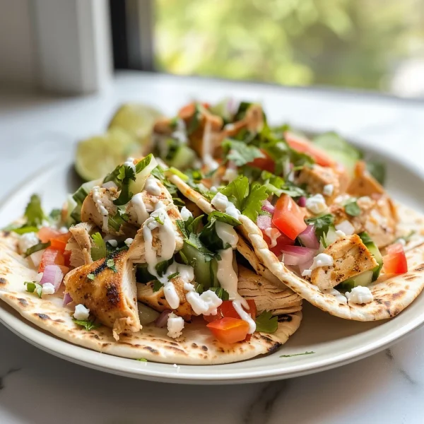 Mediterranean Chicken Pita Tacos