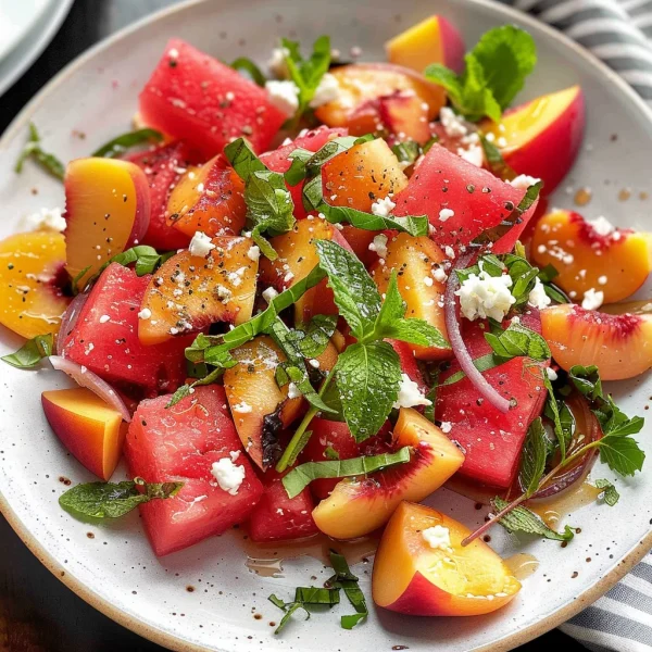 Peach Watermelon Salad: Refreshing Summer Delight Awaits!
