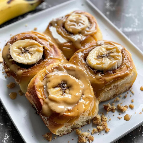 Peanut Butter Banana Cinnamon Rolls