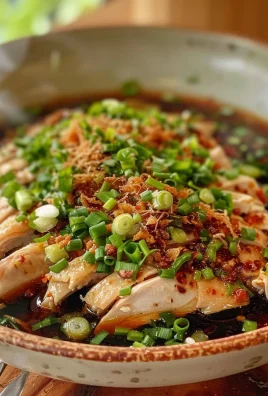 Poached Chicken with Scallion Ginger Sauce
