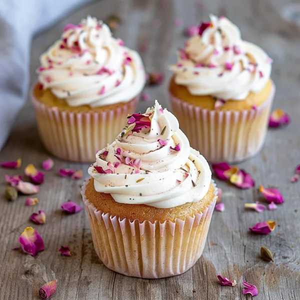 Vegan Cardamom Rose Cupcakes
