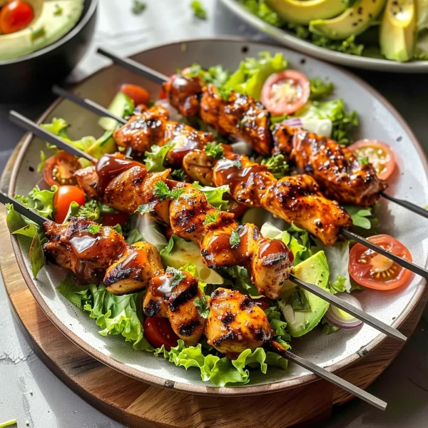 BBQ Chicken Skewer Salad