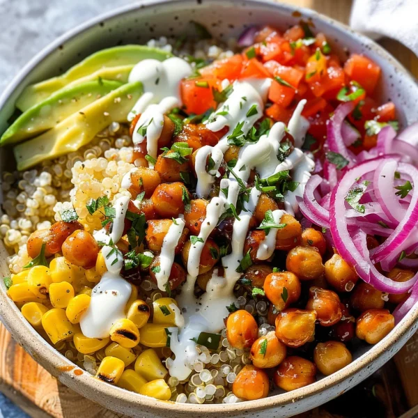 BBQ Ranch Chickpea Quinoa Bowls