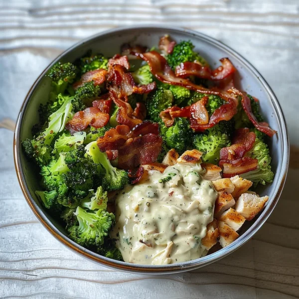 Bacon Broccoli and Ranch Chicken Salad