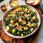 Brussels Sprout, Kale + Apple Salad with Sharp Cheddar + Bacon