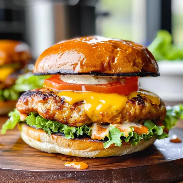 Cheddar Ranch Chicken Burgers