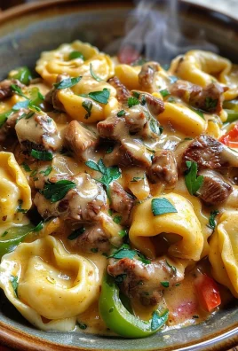 Cheesesteak Tortellini in Rich Provolone Sauce