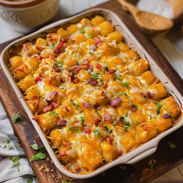 Chicken Bacon Ranch Tater Tot Casserole: A 450 Calorie Dish