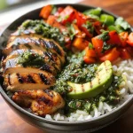 Chimichurri Grilled Chicken Bowl with Garlic Sauce