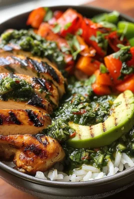 Chimichurri Grilled Chicken Bowl with Garlic Sauce