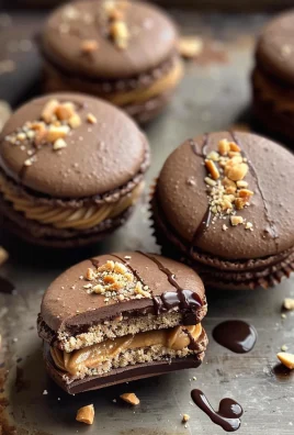 Chocolate Peanut Butter Macarons