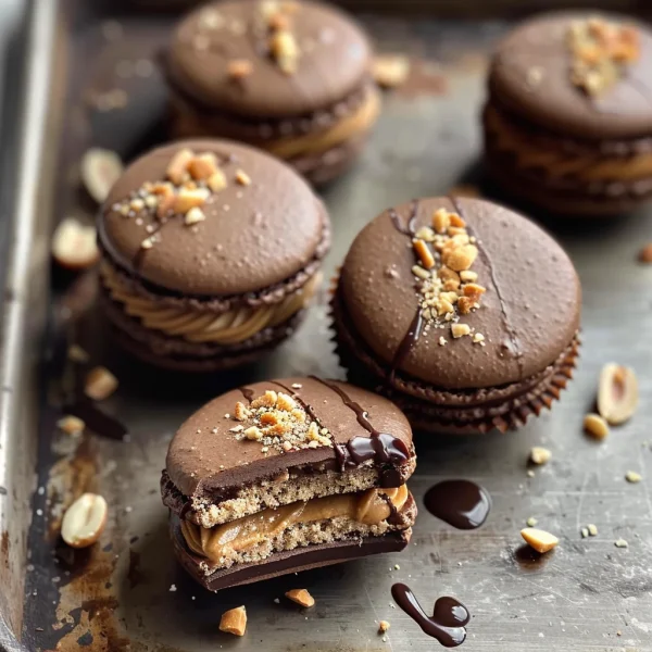 Chocolate Peanut Butter Macarons