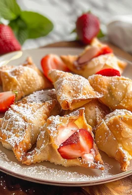 Deep-Fried Strawberry Cheesecake Stuffed Wonton Bites: Irresistibly Crispy!