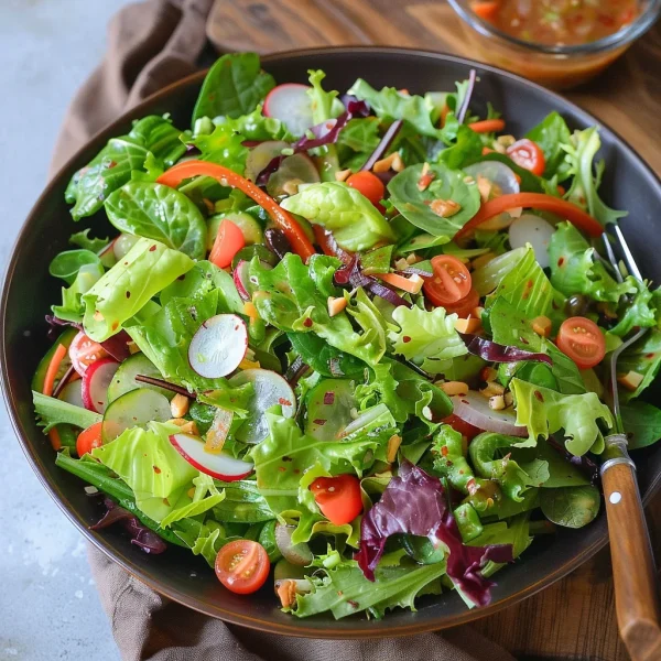 Fresh Mixed Greens Side Salad (for Steak, Pasta, & More!)