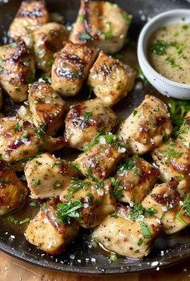 Grilled Chicken Bites with Creamy Garlic Sauce