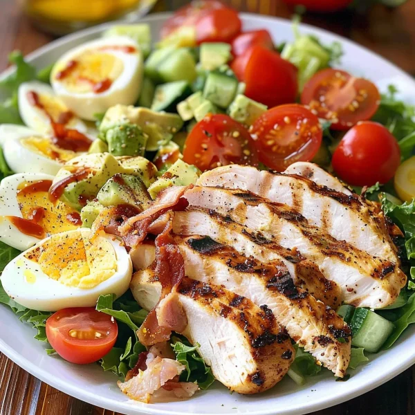 Grilled Chicken Cobb Salad with Honey Dijon {Paleo, Whole30 Option}