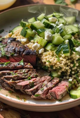 Grilled Skirt Steak with Lemon Herb Couscous Salad