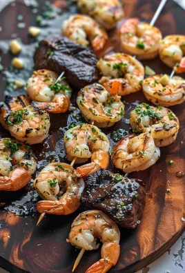 Grilled Steak and Shrimp Skewers with Garlic Butter