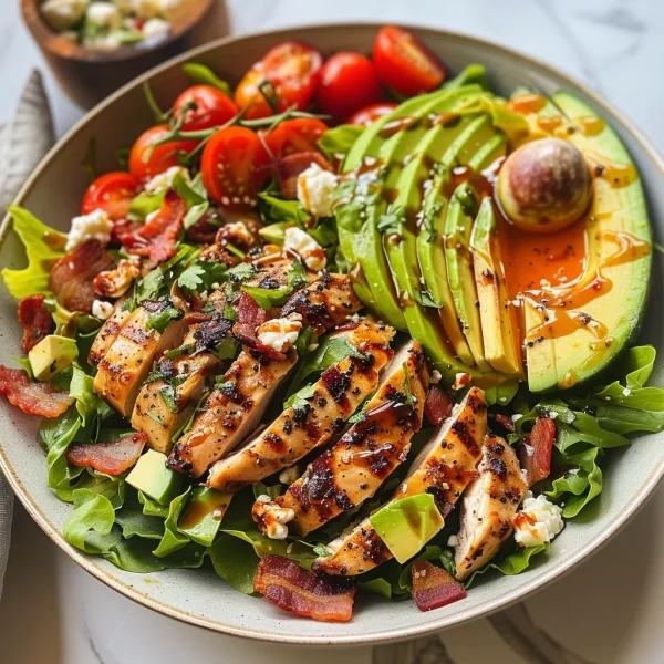 Honey Mustard Chicken Salad with Avocado, Bacon & Goat Cheese